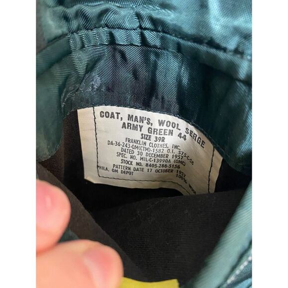 US Army Uniform Dress Jacket & Patches 1957 Vietnam War Sergeant 39R Wool Serge - Picture 9 of 13